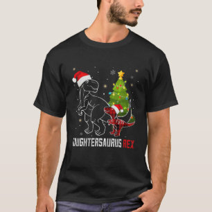 Funny Daughtersaurus Rex Dinosaur Red Plaid Christ T-Shirt