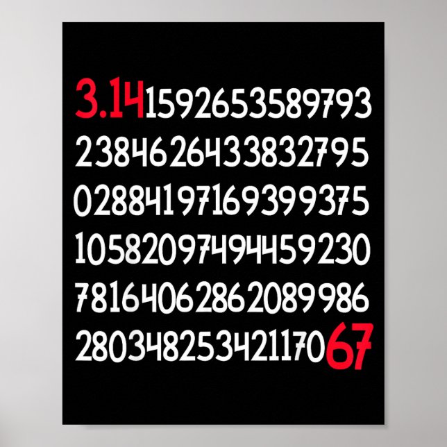 Funny day 100 digits 67 meme  poster (Front)