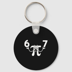 Funny day 3.14 67 meme math nerd humour meme six key ring