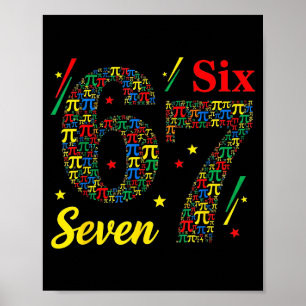 Funny day 3.14 symbol 67 meme math joke gen z humo poster