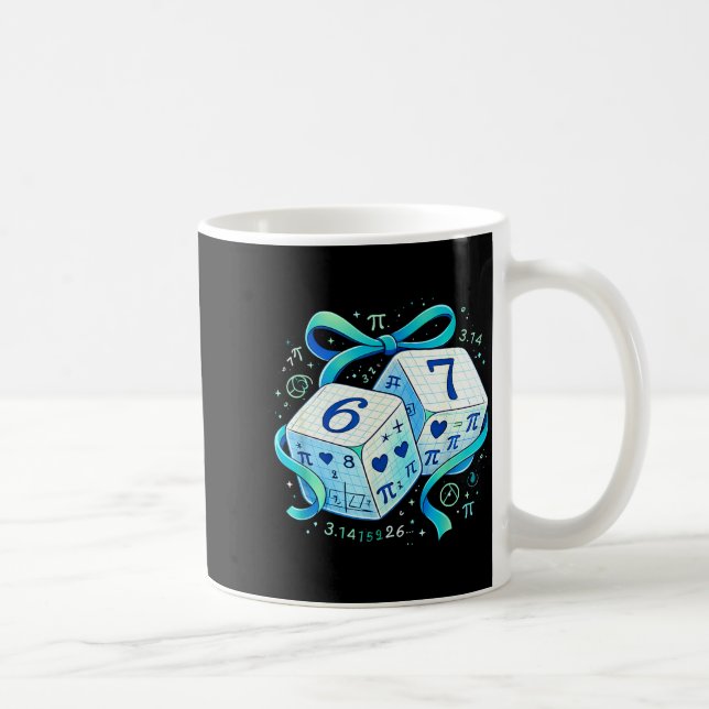 Funny day math 67 six seven dice 6 7 meme  coffee mug (Right)