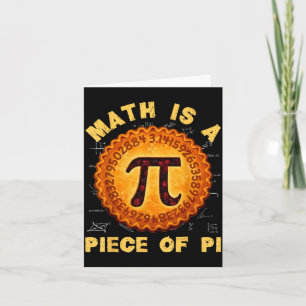 Funny day math is a piece of retro pie teachers card