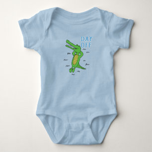 Funny Day Off Crocodile Baby Bodysuit