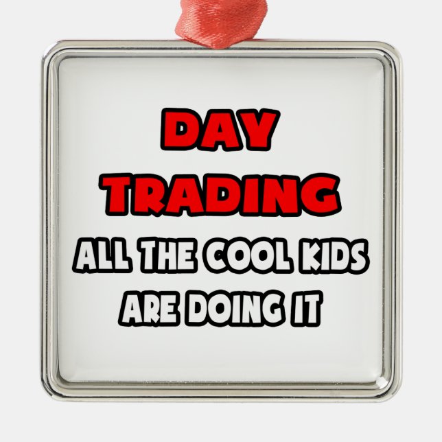 Funny Day Trader Shirts and Gifts Metal Tree Decoration (Front)
