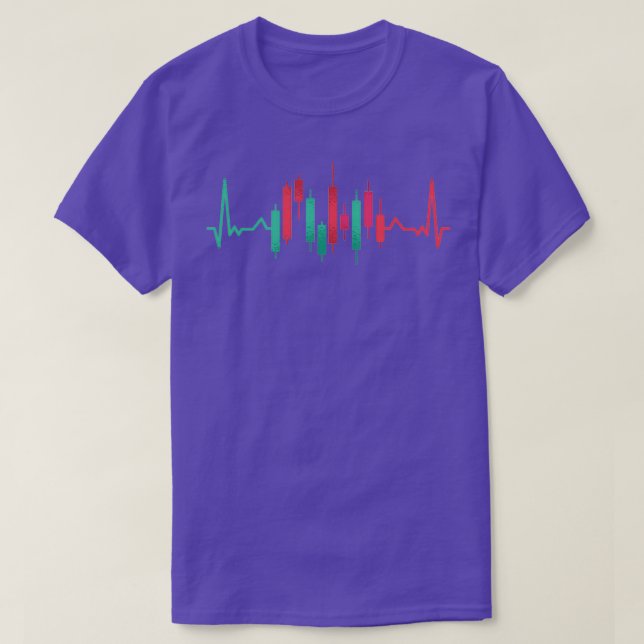 Funny day trader stock market heartbeat T-Shirt (Design Front)