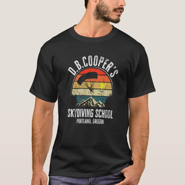 Funny Db Cooper Skydiving School T-Shirt (Front)