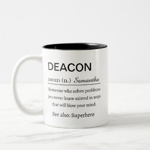 Funny Deacon Definition Personalised Two-Tone Coffee Mug