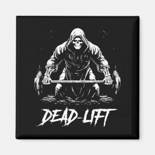 Funny Dead Lift Grim Reaper Halloween Gym Weights Magnet
