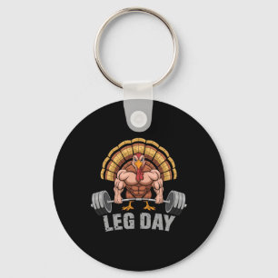Funny Deadlifting Turkey Leg Day Thanksgiving Dead Key Ring