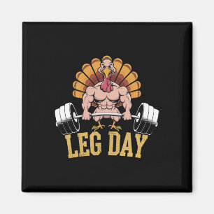 Funny Deadlifting Turkey Thanksgiving Leg Day Dead Magnet