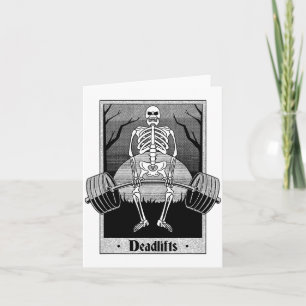 Funny Deadlifts Weightlifter Skeleton Halloween Gy Card