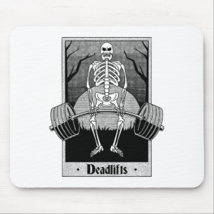 Funny Deadlifts Weightlifter Skeleton Halloween Gy Mouse Pad