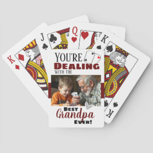 Funny Dealing with the Best Grandpa One Photo Playing Cards