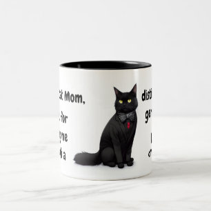 Funny Dear Cat Mum Quote Black Cat Personalised Two-Tone Coffee Mug