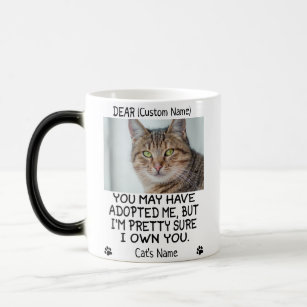 funny Dear cat, Personalised cat's photo and name Magic Mug
