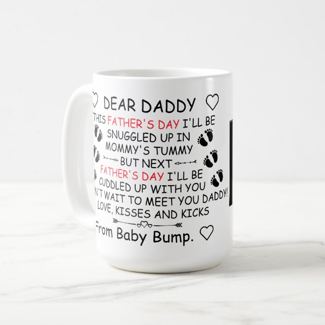 Funny Dear Daddy Personalised Photo Father's Day Coffee Mug (Front Left)