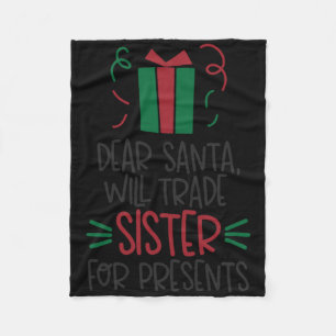 Funny Dear Santa Boys Christmas T Shirt  Fleece Blanket