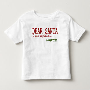 Funny Dear Santa I Can Explain Christmas Red Toddler T-Shirt