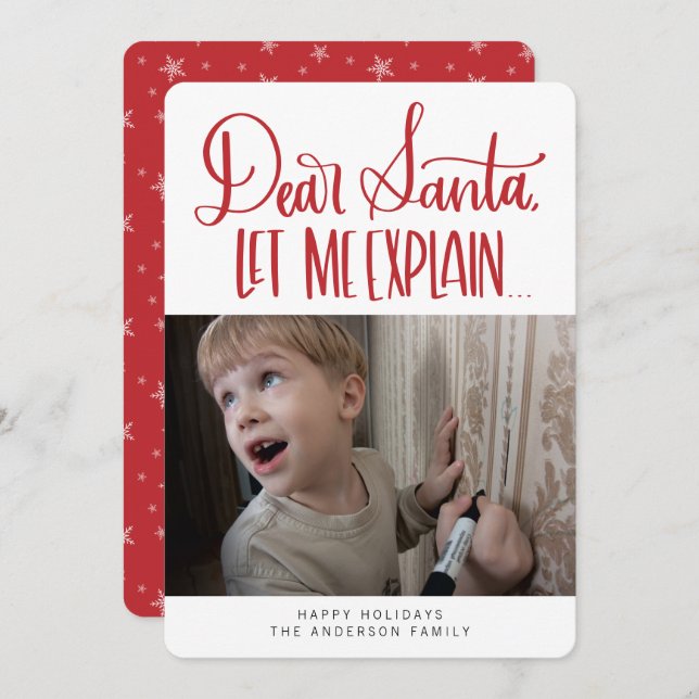 Funny Dear Santa Let Me Explain Holiday Card (Front/Back)