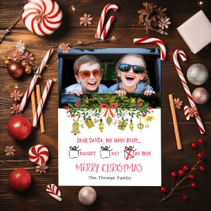 Funny Dear Santa Naughty Nice We Tried Holiday  Invitation