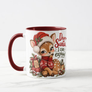 Funny "Dear Santa" Personalised Reindeer Christmas Mug