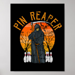 Funny Death Bowling Grim Reaper Bowler Gifts Men O Poster