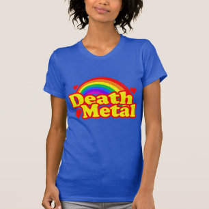 Funny Death Metal Rainbow (distressed look) T-Shirt