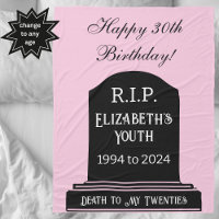 Funny Death to my Youth Tombstone Birthday Gift