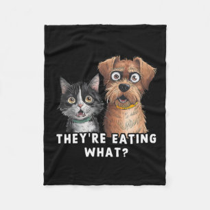 Funny Debate Election 2024 Pets Dog Cat They're Ea Fleece Blanket