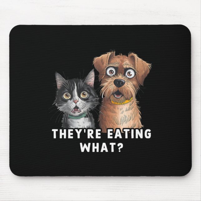 Funny Debate Election 2024 Pets Dog Cat They're Ea Mouse Pad (Front)