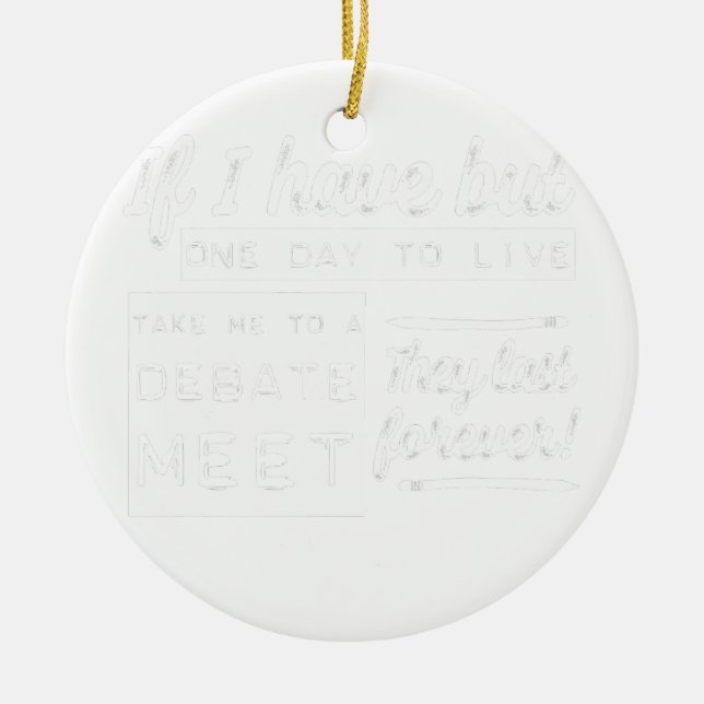 Funny Debate Meet  Ceramic Tree Decoration (Front)