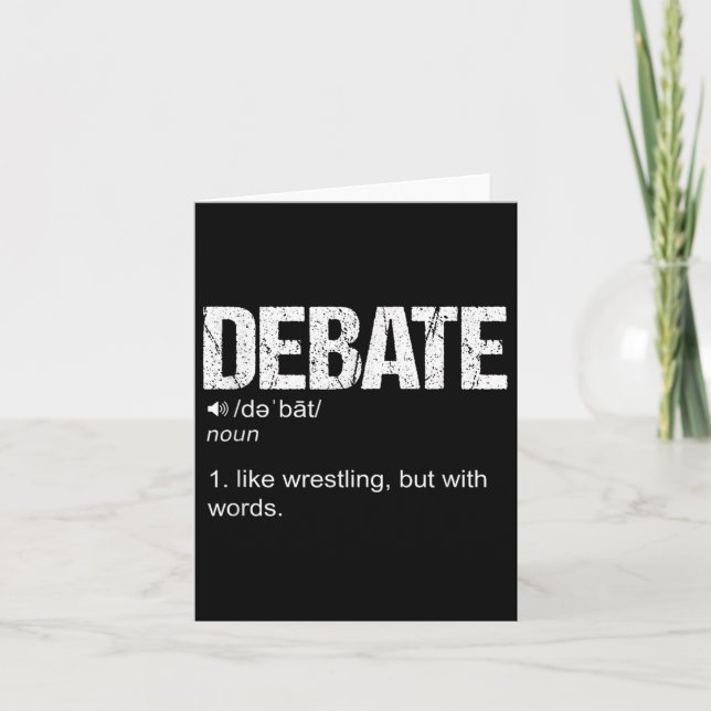 Funny Debate Team Discussion Discourse War Of Word Card (Front)