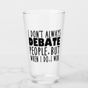 Funny Debate Team Winner Glass