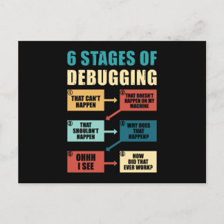 Funny Debugging Programmer Gift Coding Lover Postcard