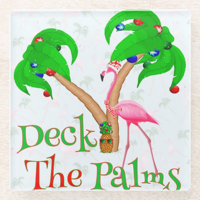 Funny Deck The Palms Glass Coaster (Front)