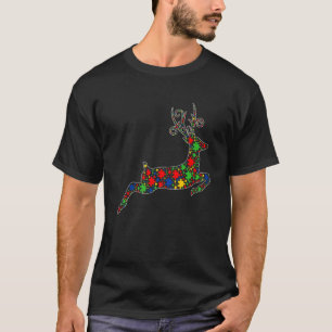 Funny Deer Animals Puzzle Pieces Autism Awareness T-Shirt