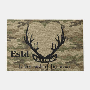 Funny Deer Couple Mat,Wedding Hunter Mat Decor