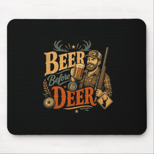Funny deer hunt beer dad father's day retro 70s mouse pad