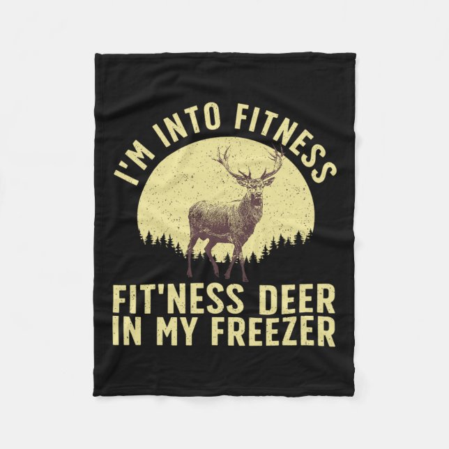Funny Deer Hunting Art For Men Women Wildlife Hunt Fleece Blanket (Front)