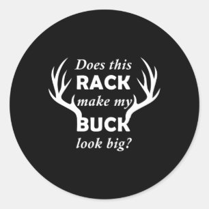 Funny Deer Hunting Hunter Rack Big Buck  Classic Round Sticker