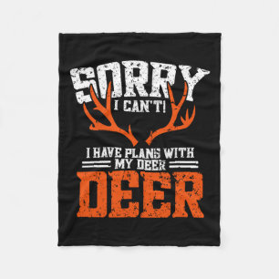 Funny Deer Hunting Outfit - Deer Hunting Fleece Blanket