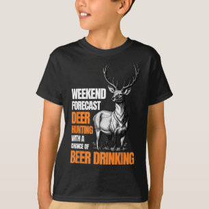 Funny Deer Hunting Season Hunter Drinking Beer For T-Shirt