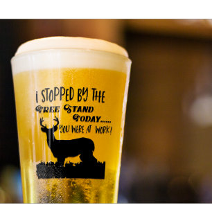 Funny Deer Hunting Whitetail Buck Sports Quote Glass