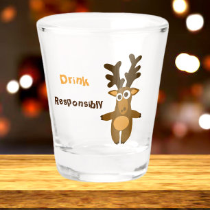 Funny deer shot glass