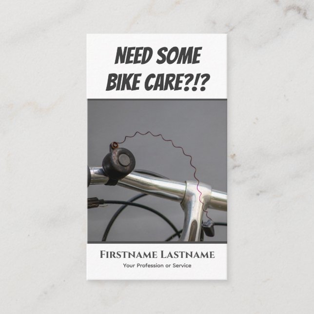 Funny defect bike bell for Bicycle Repair Shops Business Card (Front)