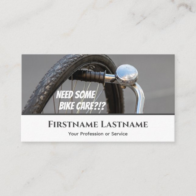 Funny defect bike tire for Bicycle Repair Shops Business Card (Front)