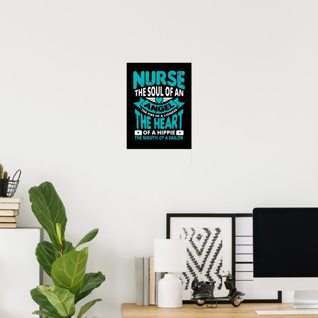 Funny Definition of a Nurse word art Poster (Home Office)