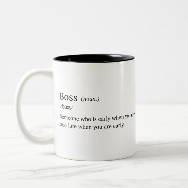 Funny definition of Boss Two-Tone Coffee Mug (Left)