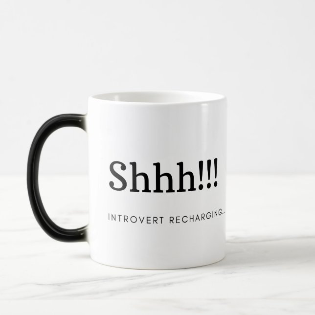 Funny definition of Shh for introvert coffee mug (Left)