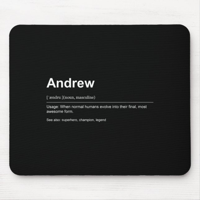 Funny Definition Quote For The Name Andrew _  Mouse Pad (Front)